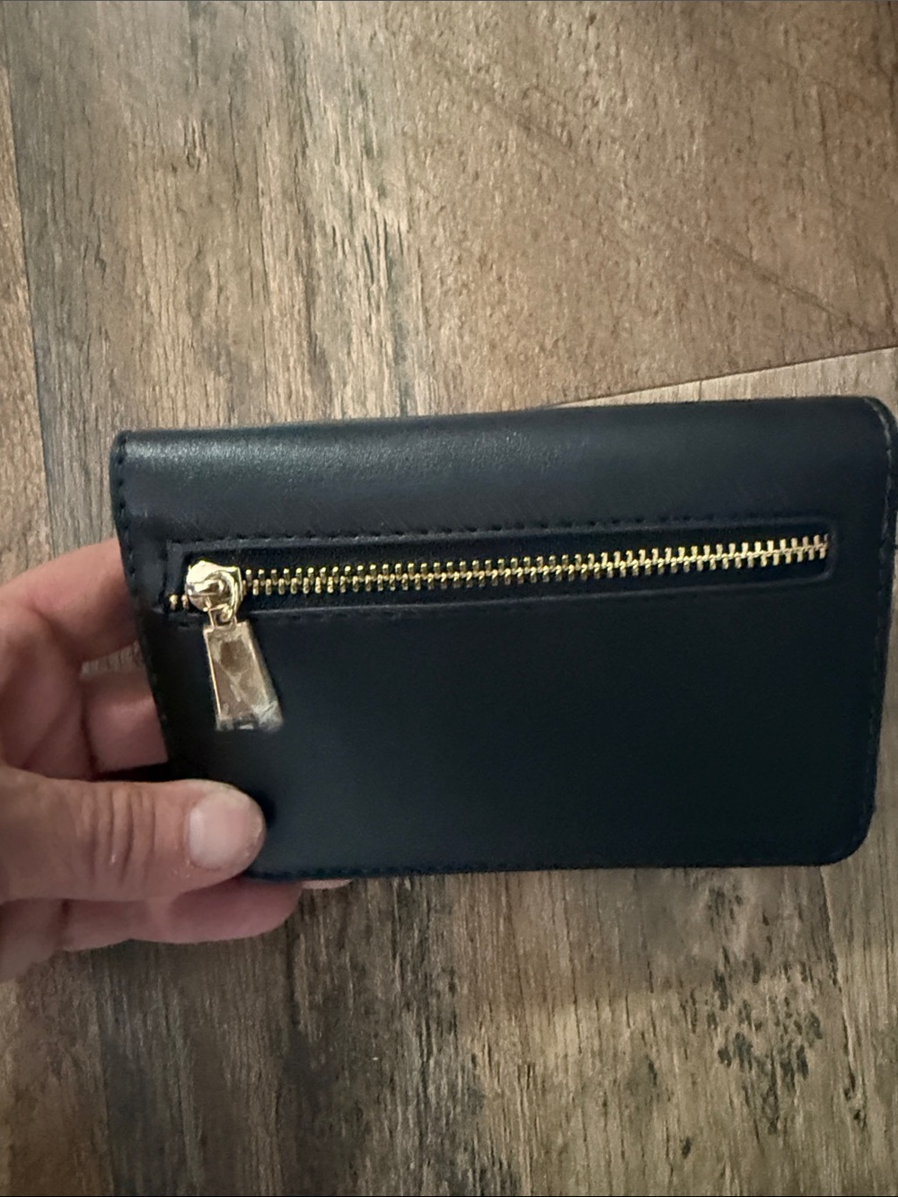 Nine West Black Card Case Wallet with Gold Accents - Picture 5 of 9